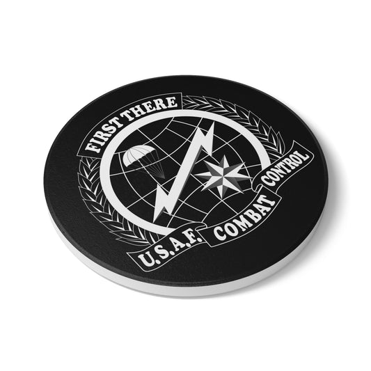 Traditional CCT (White on Black), Ceramic Coaster