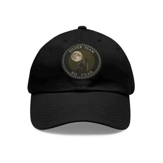 Silver Team, Dad Hat with Leather Patch