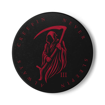 21st STS (Red Team) Ceramic Coaster — 'Always Creepin Never Sleepin' Gothic Drink Coaster