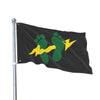 Green Feet & Lightning Bolt - Double Sided Black Flag