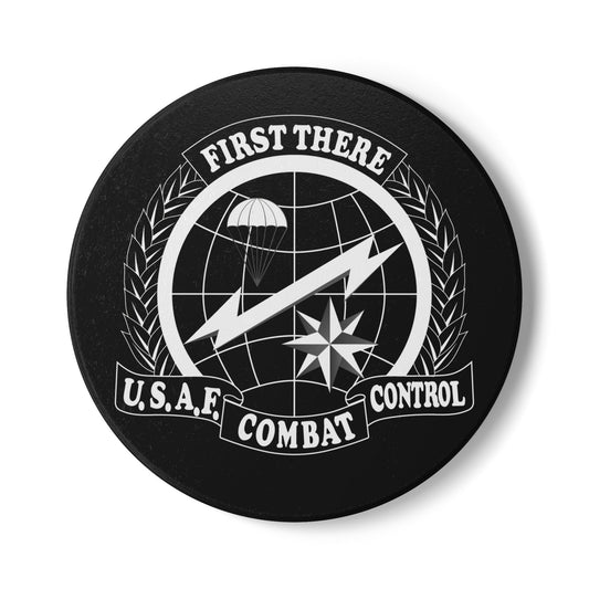 Traditional CCT (White on Black), Ceramic Coaster