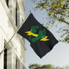 Green Feet & Lightning Bolt - Double Sided Black Flag