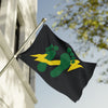 Green Feet & Lightning Bolt - Double Sided Black Flag