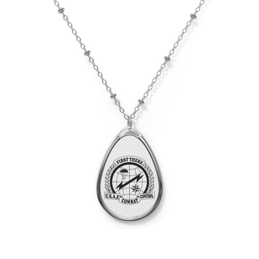 CCT Flash, Elegant Oval Necklace (Black Logo)