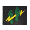 Green Feet & Lightning Bolt - Double Sided Black Flag