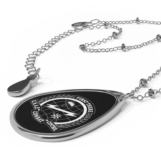 CCT Flash, Elegant Oval Necklace (White Logo)