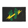 Green Feet & Lightning Bolt - Double Sided Black Flag