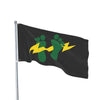 Green Feet & Lightning Bolt - Double Sided Black Flag