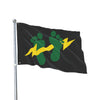 Green Feet & Lightning Bolt - Double Sided Black Flag