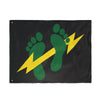 Green Feet & Lightning Bolt - Double Sided Black Flag