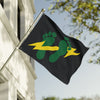 Green Feet & Lightning Bolt - Double Sided Black Flag