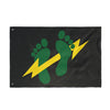Green Feet & Lightning Bolt - Double Sided Black Flag