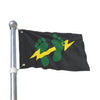 Green Feet & Lightning Bolt - Double Sided Black Flag