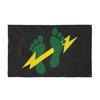 Green Feet & Lightning Bolt - Double Sided Black Flag