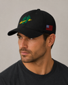 Green Feet & Lightning Bolt  - Baseball Hat w/ USA Flag