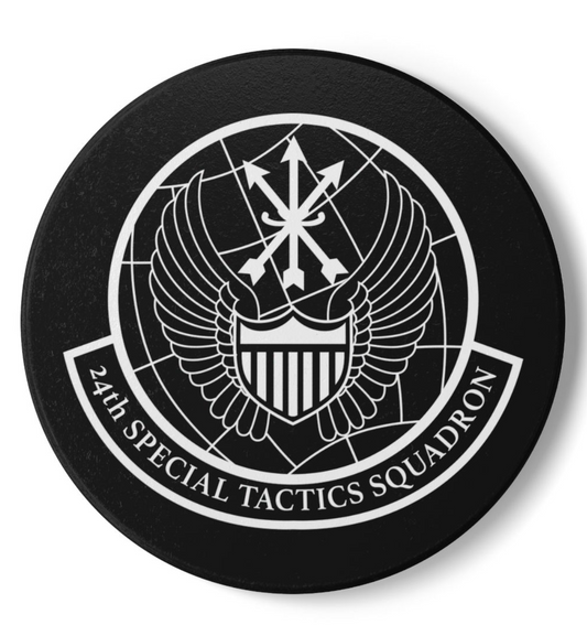 24th STS - (White & Black) Ceramic Coaster