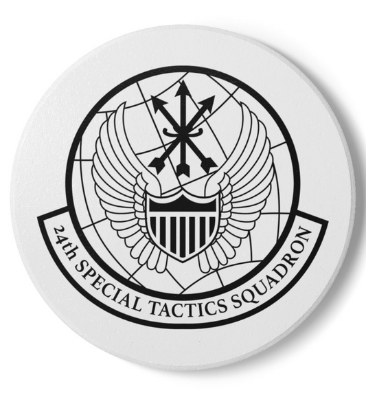 24th STS - (Black & White) Ceramic Coaster