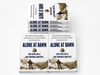 Multiple signed copies of Alone at Dawn by Dan Schilling and Lori Chapman Longfritz displayed in stack arrangement on white background