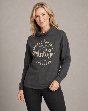 Ladies Hoodie French Terry (Tan Logo)