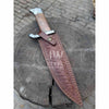 Hand Forged Damascus Steel Frontier Bowie Knife, Clip Point Blade with Coffin Handle and Leather Sheath, JW SteelCrafts