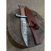 Hand Forged Damascus Steel Frontier Bowie Knife, Clip Point Blade with Coffin Handle and Leather Sheath, JW SteelCrafts