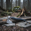 Handmade Viking Axe – High Carbon Steel Blade, Carved Wooden Handle, Leather Sheath – Custom Engraving Available