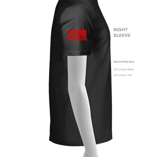 Graphite black Chappy Combat Controller shirt sleeve detail with USA flag