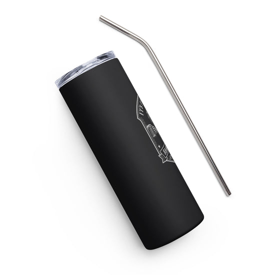 It’s Five O’Clock Somewhere stainless steel tumbler side view